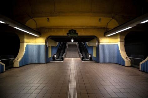 Premium Photo Escalator At Empty Subway Station