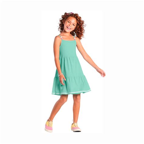 Vestido Miçangas Verde Brandili Roupa Infantil Roupa para Meninas