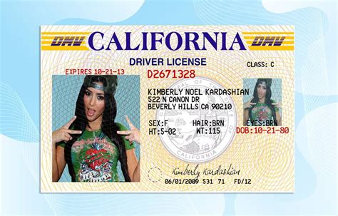 California Id Template Photoshop