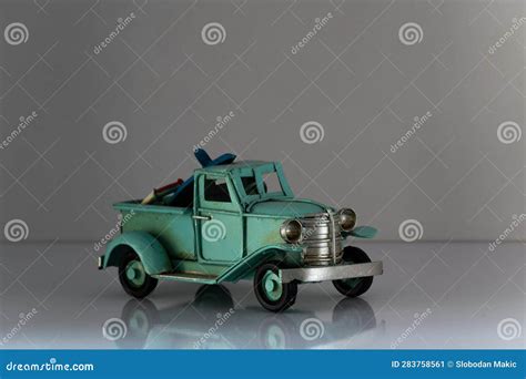 Metal Toy Truck Isolated on White Background Stock Image - Image of ...