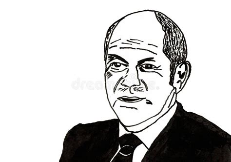 Hand-Drawn Ink Drawing Olaf Scholz Chancellor of Germany Bundestag ...