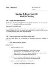 Lab 7 MBK Lab Report Name Emily Ford Section Module 8 Experiment 7