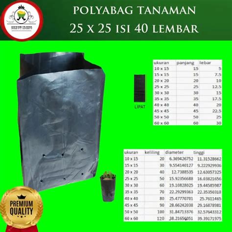 Polybag Polibag Tanaman 25x25 Isi 40 Lembar Polybek Polibek Polybeg