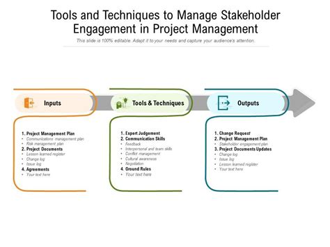 Tools And Techniques To Manage Stakeholder Engagement In Project Management Powerpoint