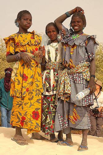 Three Fulani Girls At The Festival Au Desert Essakane Mali African