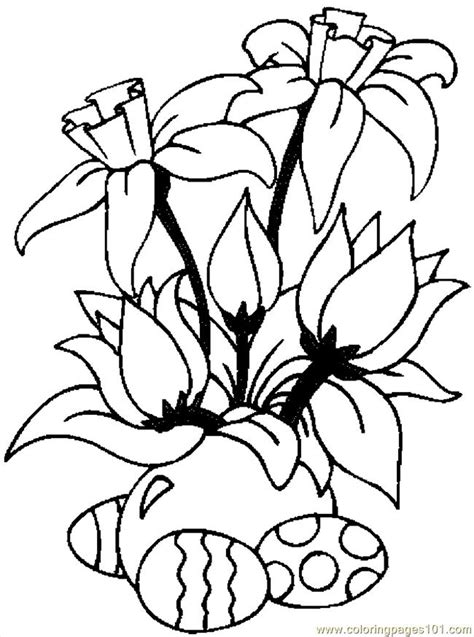 Easter Flowers Colouring Pages Page 2