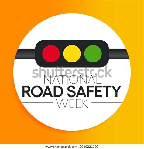 National Road Safety Week Observed Every Stock Vector Royalty Free