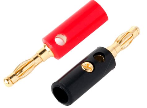 Conector Plug Banana Macho Rojo Negro App Tek