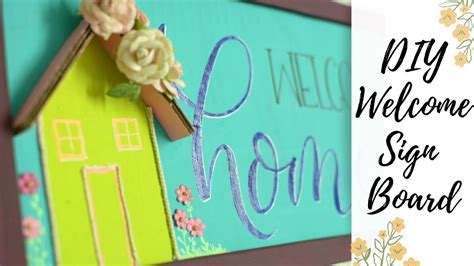 Diy Welcome Home Signboard With Cardboard Diy Home Decor Project