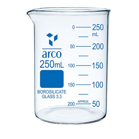 Beaker, Low Form, With Spout, 250mL - Arihantlab