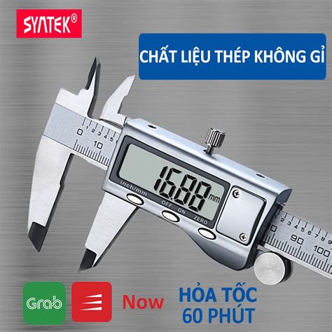 Thước kẹp điện tử 150mm thép hợp kim không rỉ màn hình LCD Syntek ...