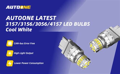 AUTOONE 3157 3156 LED Bulbs 300 Brighter 3056 3057 4157 6000K White