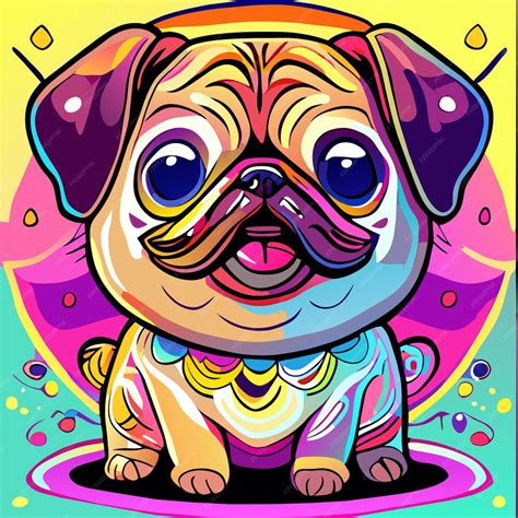 Premium Vector Cute Pug Dog Hand Drawn Cartoon Sticker Icon Concept