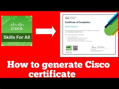 How To Get Cisco Course Certificate How To Generate Cisco Packet