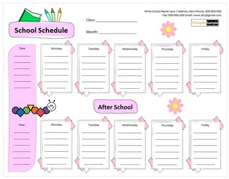 10 Free Study Schedule Templates Printable Samples