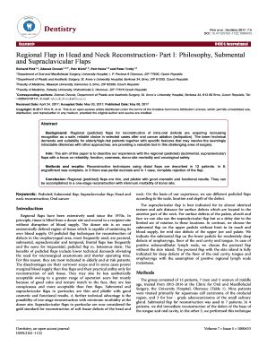 Fillable Online Regional Flap In Head And Neck Reconstruction Part I