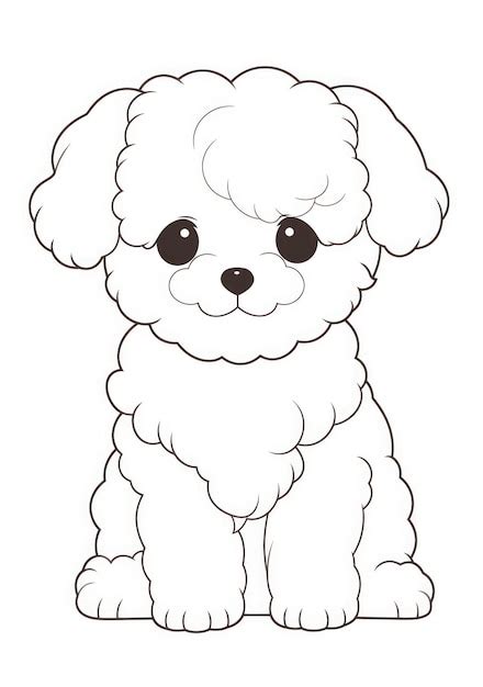 Premium Ai Image Cute Puppy Coloring Page On A Paper