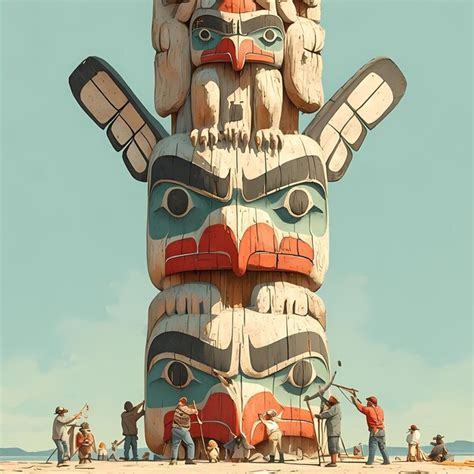 Premium Photo Tribal Pride Haida Totem Pole Raising