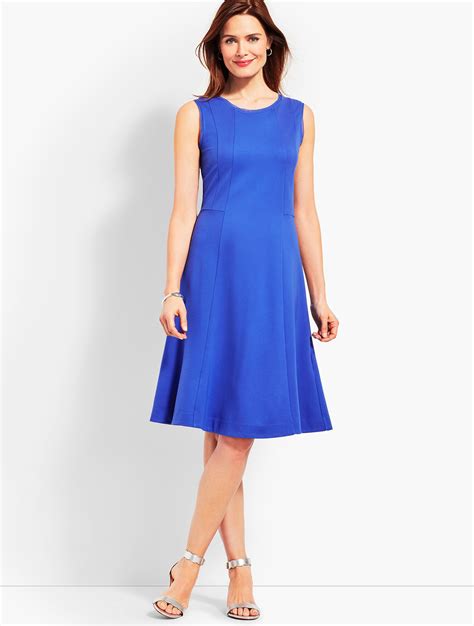 Ponte Fit And Flare Dress Talbots