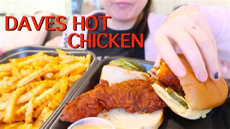 Eating Daves Hot Chicken Fries Cauliflower Slider Spicy Chicken