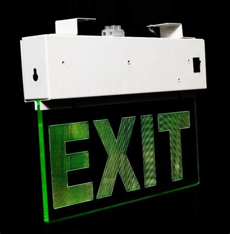 Graphics Automatic Green LED Exit Sign Board, Shape: Rectangle ...