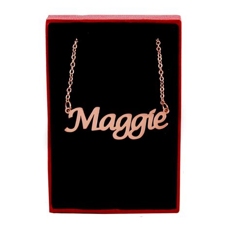 Maggie Personalized Name Necklace 18k Rose Goldgold Etsy