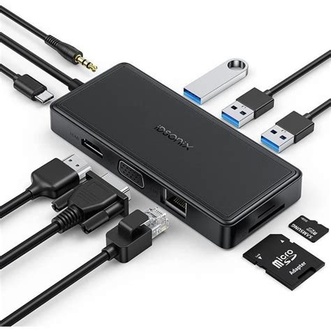 IDsonix Hub USB C 10 En 1 Adaptateur Station D Accueil Avec HDMI 4K