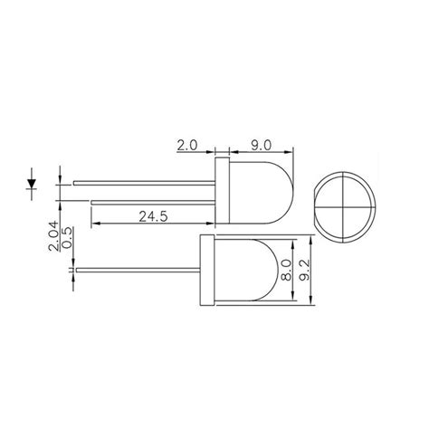 LED Diode 8mm Yellow Diffuse AMPUL Eu