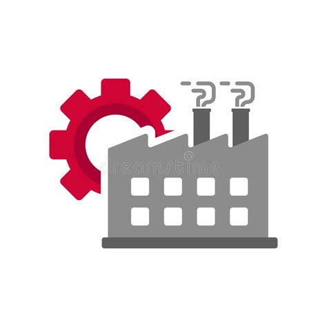 Manufacturing Icon With Flat Style Stock Vector Illustration Of