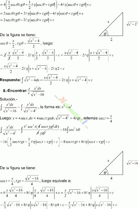 INTEGRALES POR SUSTITUCION TRIGONOMETRICA EJERCICIOS RESUELTOS PDF