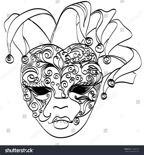 Hand Drawn Venetian Carnival Mask Stock Photo 110002910 Shutterstock