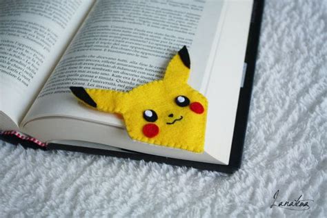 Felt Corner Pikachu Bookmark Yellow Love Reading Gift Di Lanatema