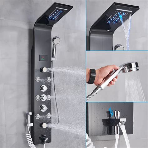 Jullybathevy Colonne De Douche Led Syst Me Pour Salle De Bain