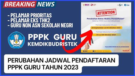 Perubahan Jadwal Pendaftaran PPPK Guru Tahun 2023