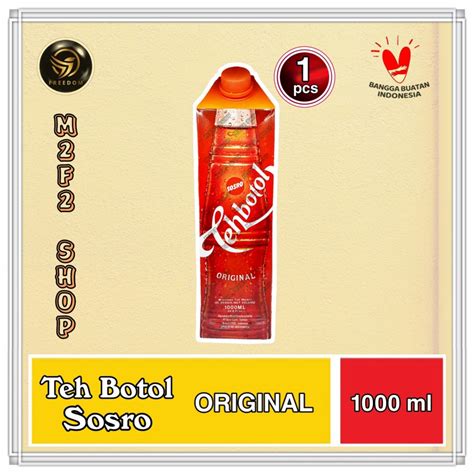 Jual Teh Botol Sosro Kotak Original 1000 Ml 1 Liter Kemasan Satuan