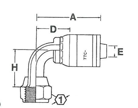 1AA6FJC6 Female JIC SAE 37º Swivel 90º Long Drop Elbow FJC