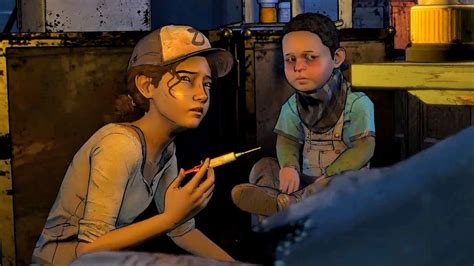 Clementine Injects Aj With Medicine And Says Goodbye Walking Dead