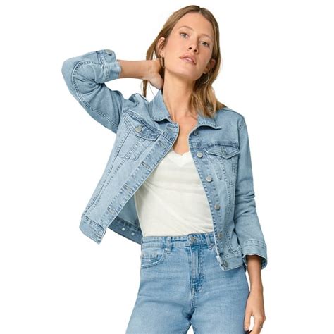 Ellos Women S Plus Size Classic Denim Jacket Oversized Jean Jacket 18 Light Blue Stonewash