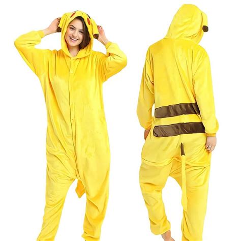 Pikachu Pokemon Fantasia Pijama Kigurumi Macac O Roupa Adulto A Pronta