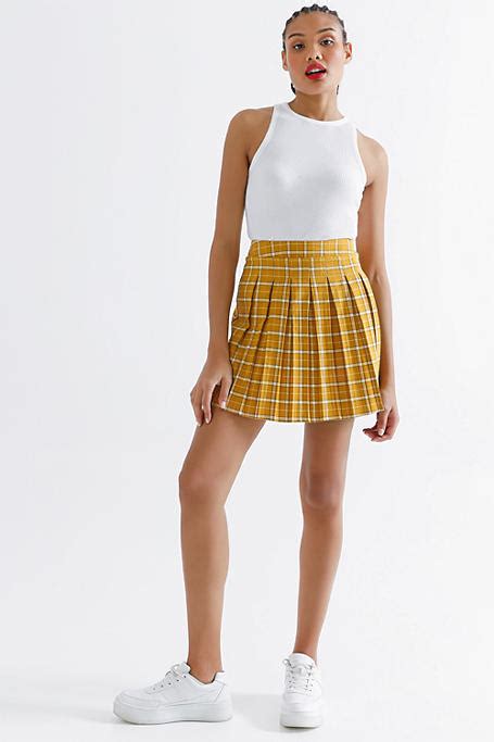 Check Pleated Mini Skirt