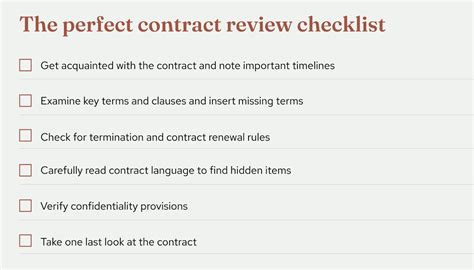 The Perfect Contract Review Checklist