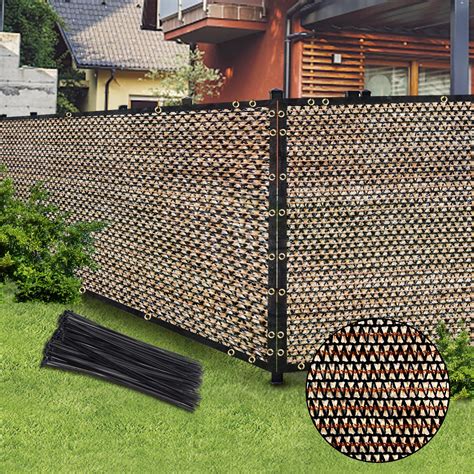 Brown 6ft X 50ft Outdoor Privacy Screen Fence And Mesh Shade Net Cover Ideal For Garden And