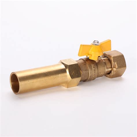 Brass Gas Valves With Aluminium Butterfly Handle And Long Pipe Connect