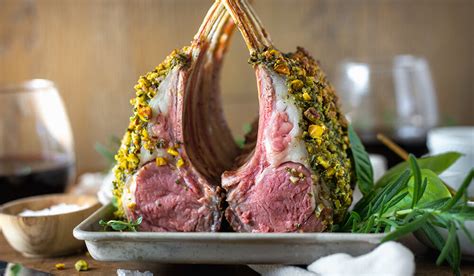 Pistachio Pesto Crusted Rack Of Lamb The Honest Bison