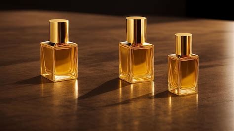 Premium Photo Generic Luxury Gold Perfume Mockup Glass Bottle With