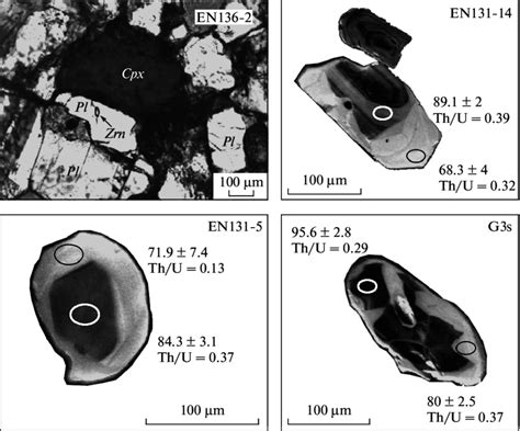 Zircons From The Enmelen Lower Crustal Xenoliths In A Thin Section