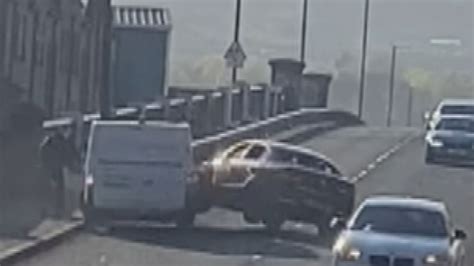 Two Men Arrested As Dramatic Footage Shows Car And Van Ramming Each