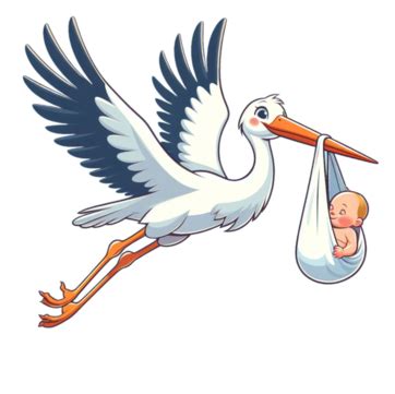 A Flying Stork Carrying Baby PNG Transparent Images Free Download ...