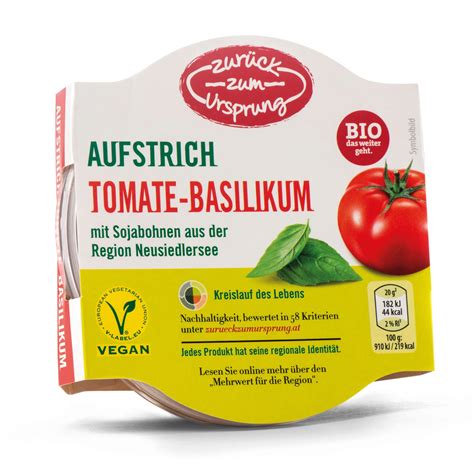 Zur Ck Zum Ursprung Bio Veganer Aufstrich Tomate Basilikum Hofer