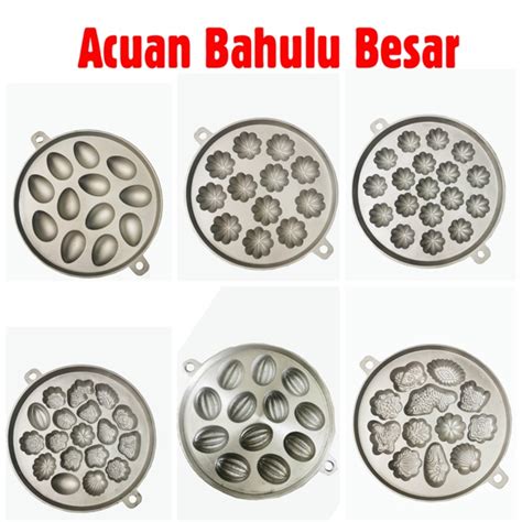 Acuan Kuih Bahulu Bahulu Mould Aluminium Bulat Besar 12 18 Bunga